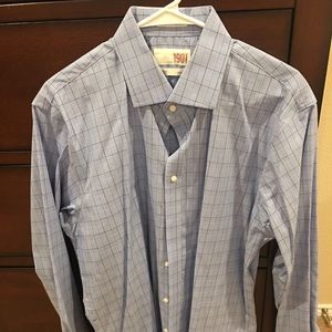1901 Blue plaid button up shirt / 2 for $15